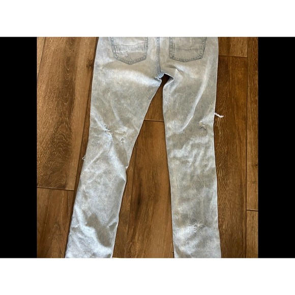 Pacsun Jeans Mens Size 29x30 Light Blue Heavy Distressed Front Torn Pockets - Picture 4 of 12